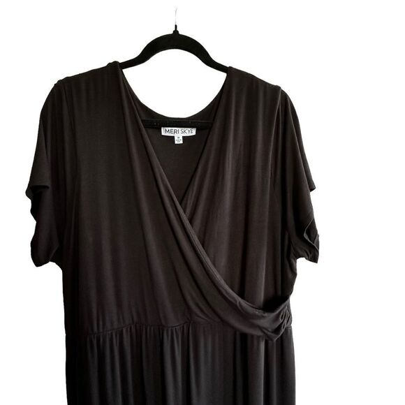 Meri Skye ~ Black Maxi Dress ~ crossover bodice ~ size 3XL - Picture 4 of 12